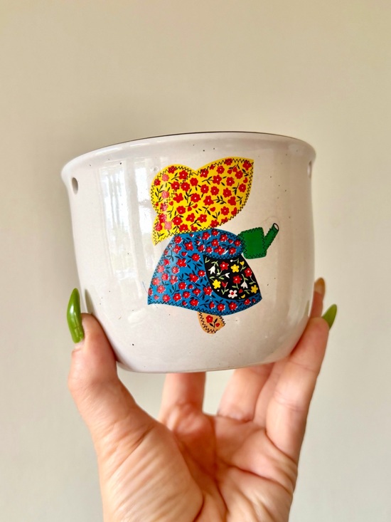 Other - 🌟HOST PICK!🌟 70s Vintage 🌼 Country Girl & Kitty Cat Ceramic Planter